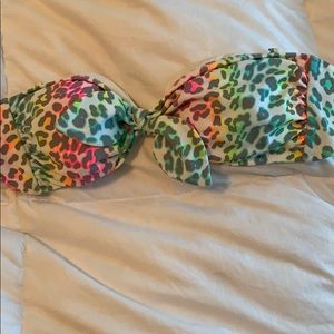 Neon leopard bikini top